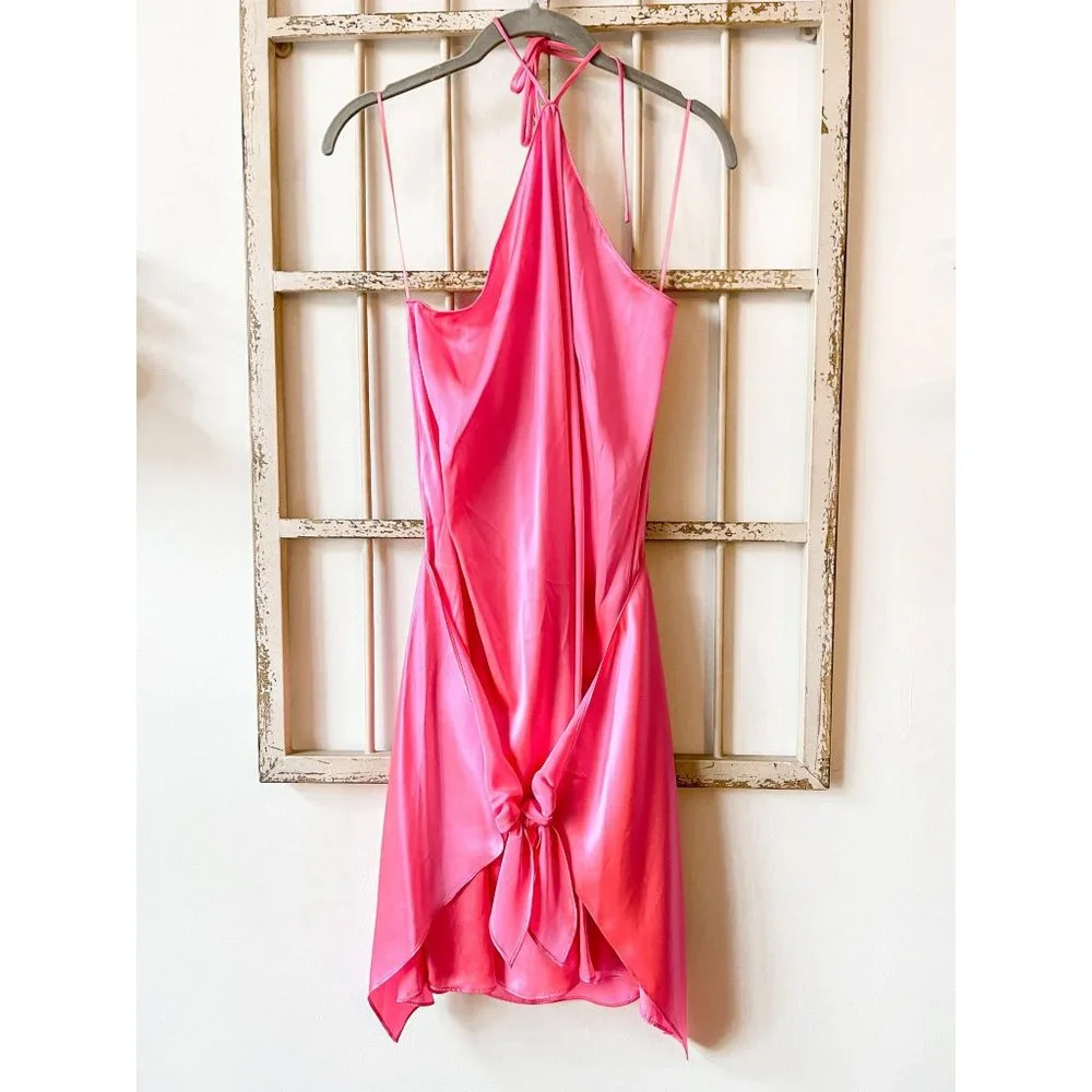 Amanda Uprichard Marrone Silk Halter Mini Dress - Picture 8 of 10